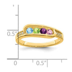 14K Family Jewelry Genuine Stone & Diamond Set Ring