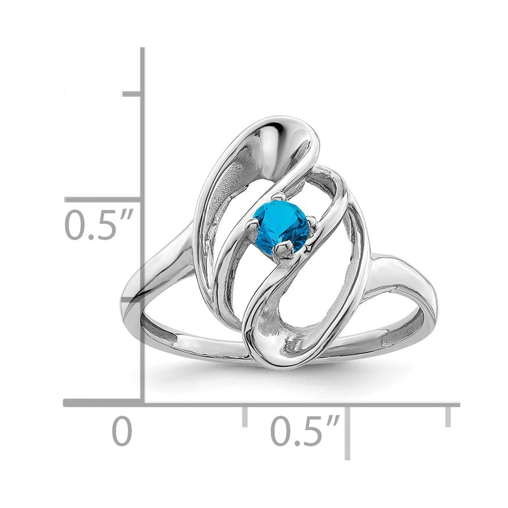 14k White Gold 3mm Synthetic family jewelry ring