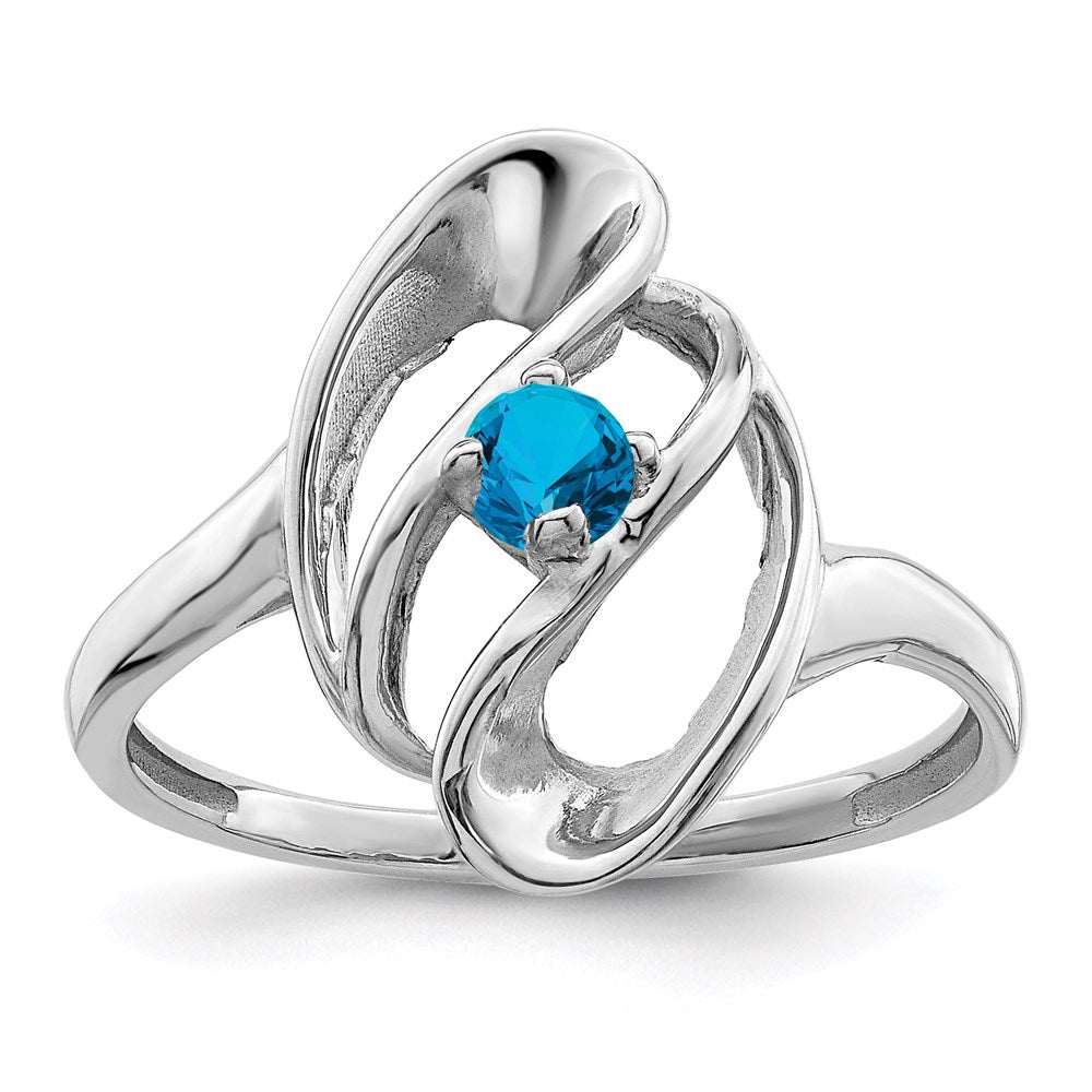 14k White Gold 3mm Synthetic family jewelry ring
