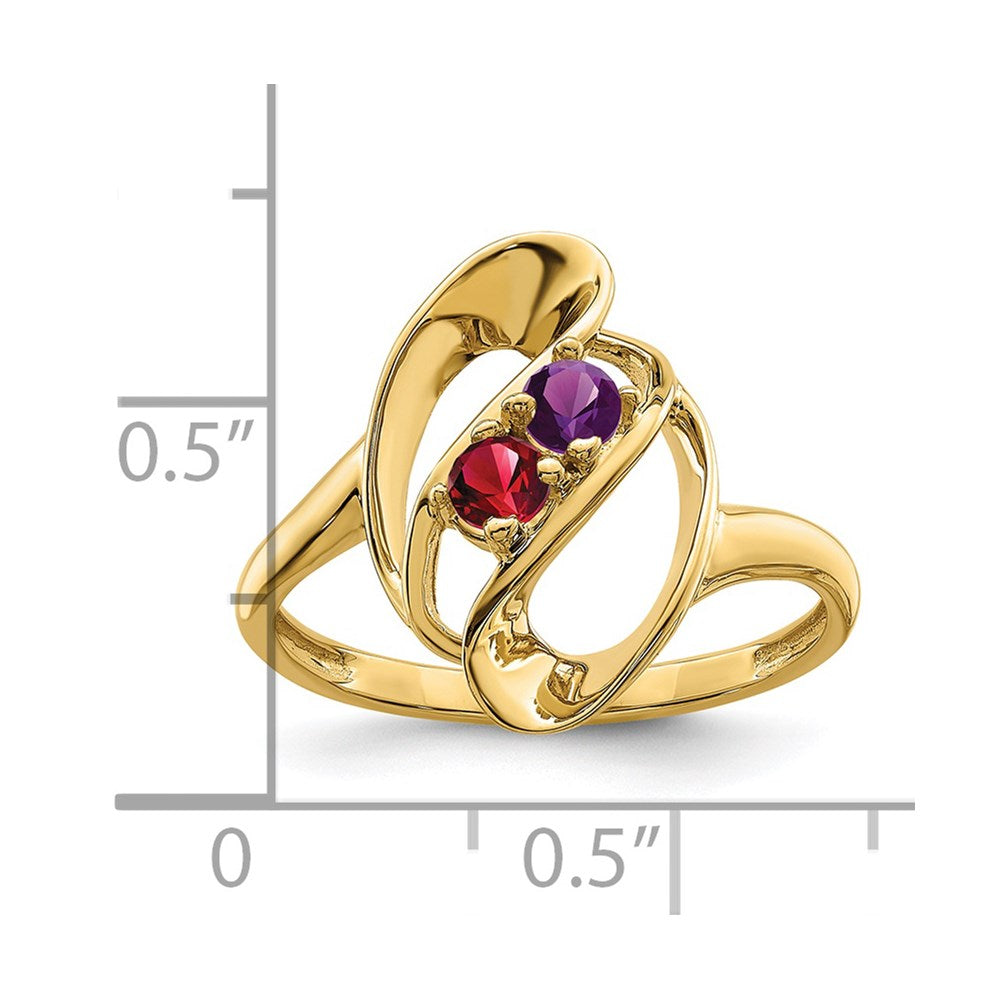 14k Synthetic Family Jewelry Ring