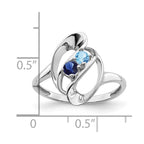14k White Gold Family Jewelry Ring