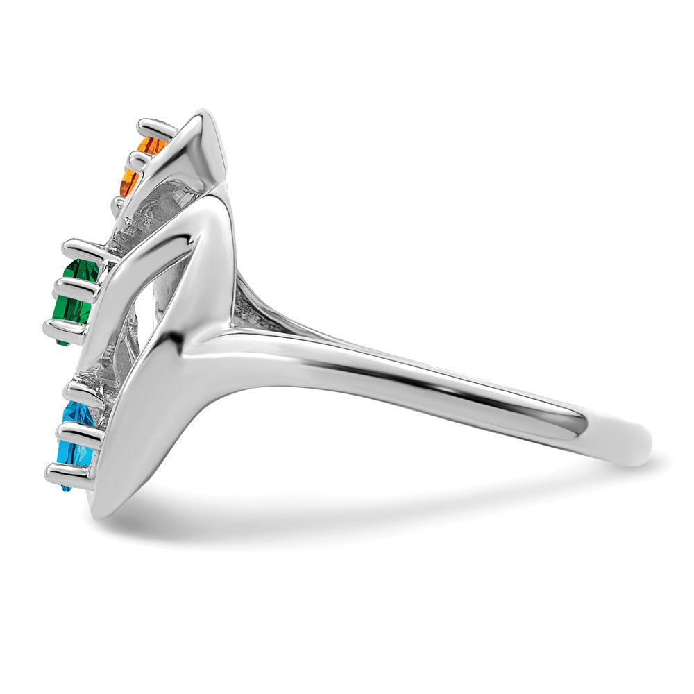 14k White Gold Family Jewelry Ring