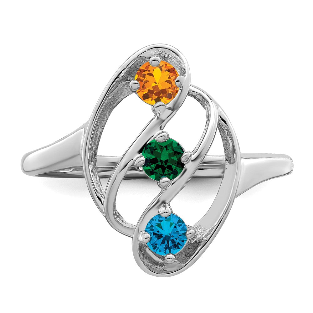 14k White Gold Family Jewelry Ring