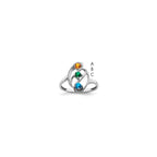 14k White Gold Synthetic Family Jewelry Ring