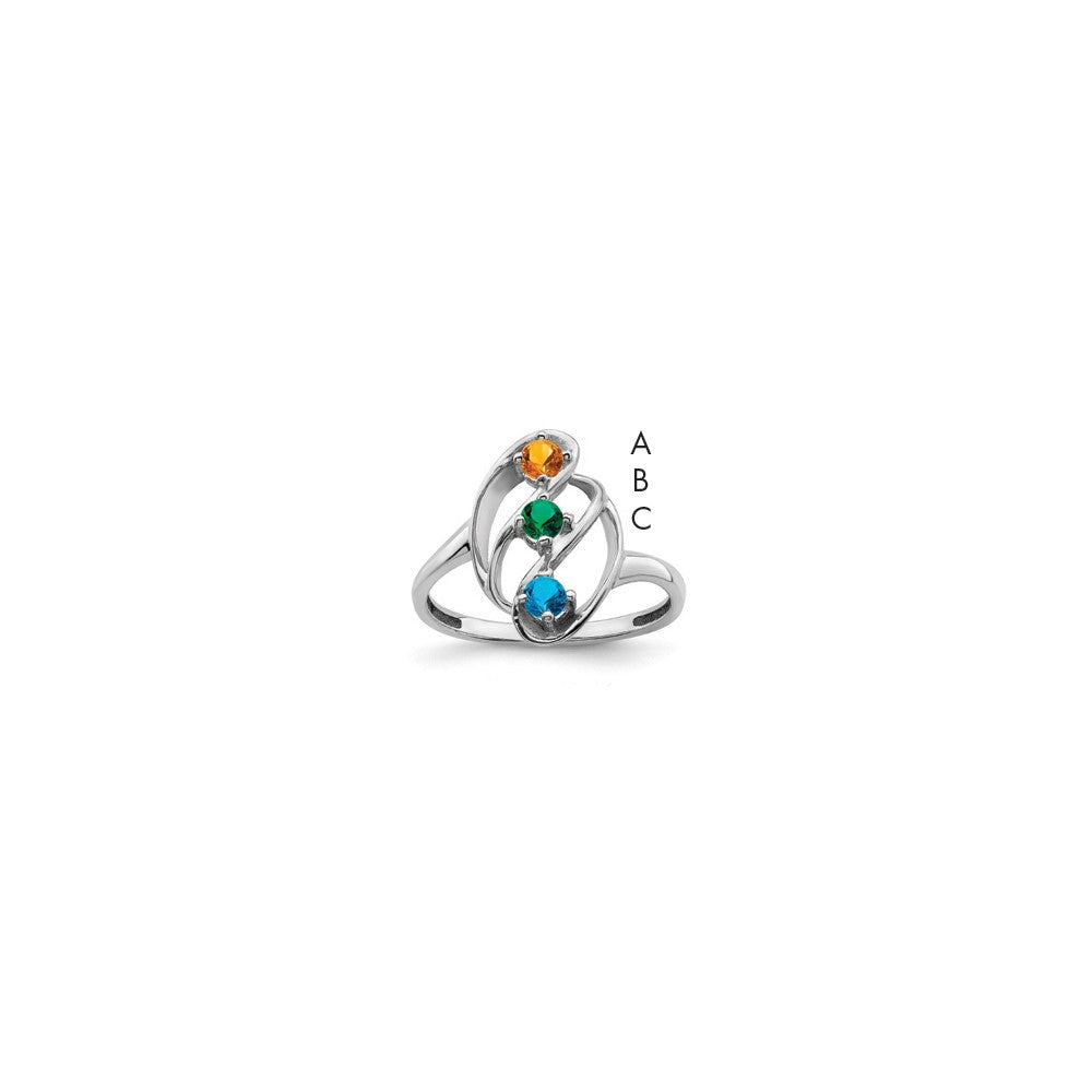 14k White Gold Family Jewelry Ring