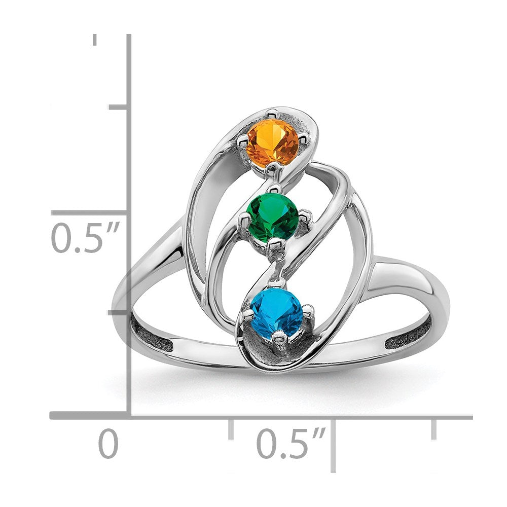 14k White Gold Family Jewelry Ring