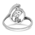 14k White Gold Genuine 4 Stone Mother's Ring