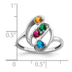 14k White Gold Genuine 4 Stone Mother's Ring