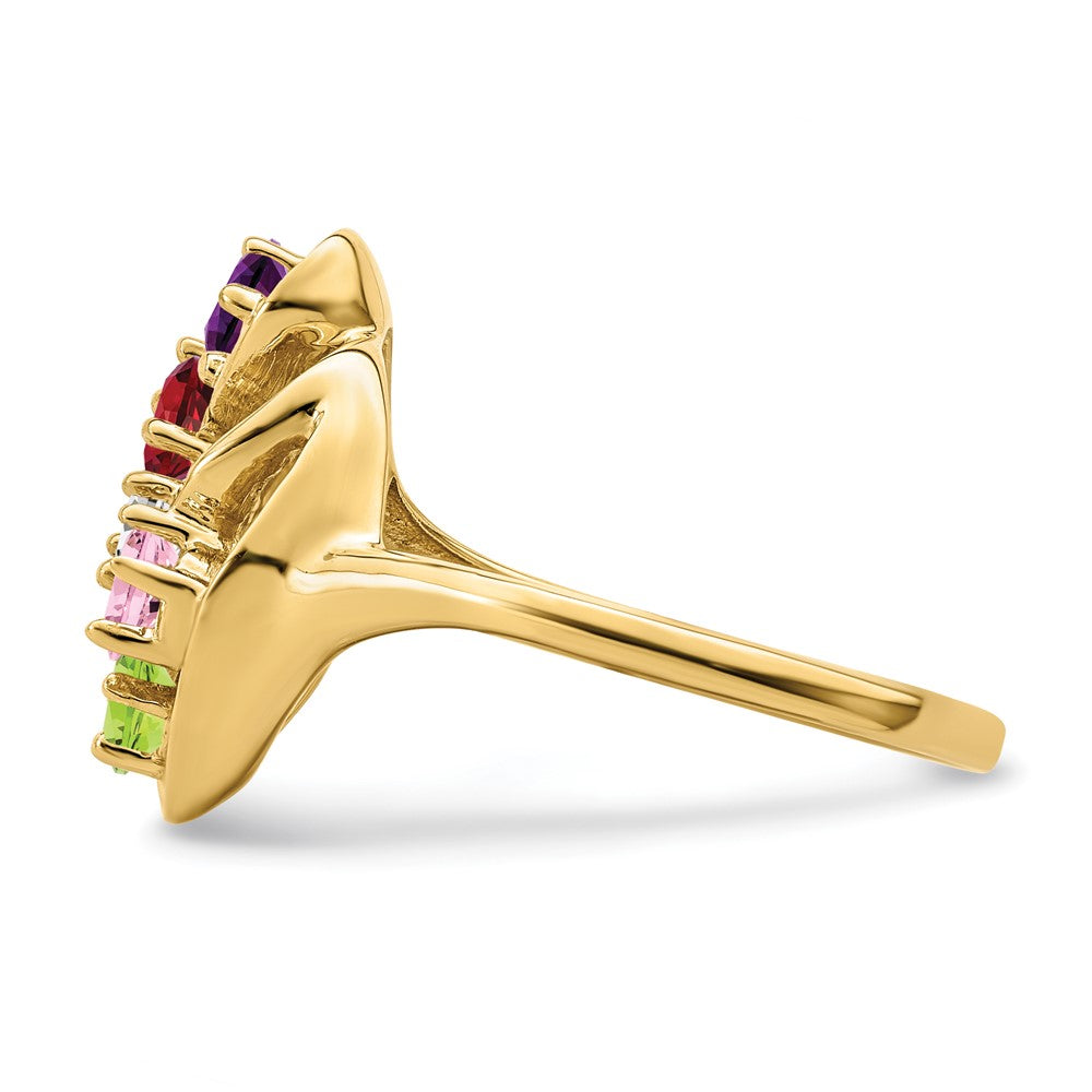 14k Synthetic Family Jewelry Ring