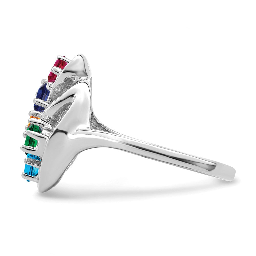 14k White Gold Family Jewelry Ring