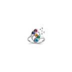 14k White Gold 3mm Synthetic Family Jewelry Ring