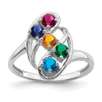 14k White Gold Family Jewelry Ring