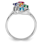 14k White Gold Family Jewelry Ring