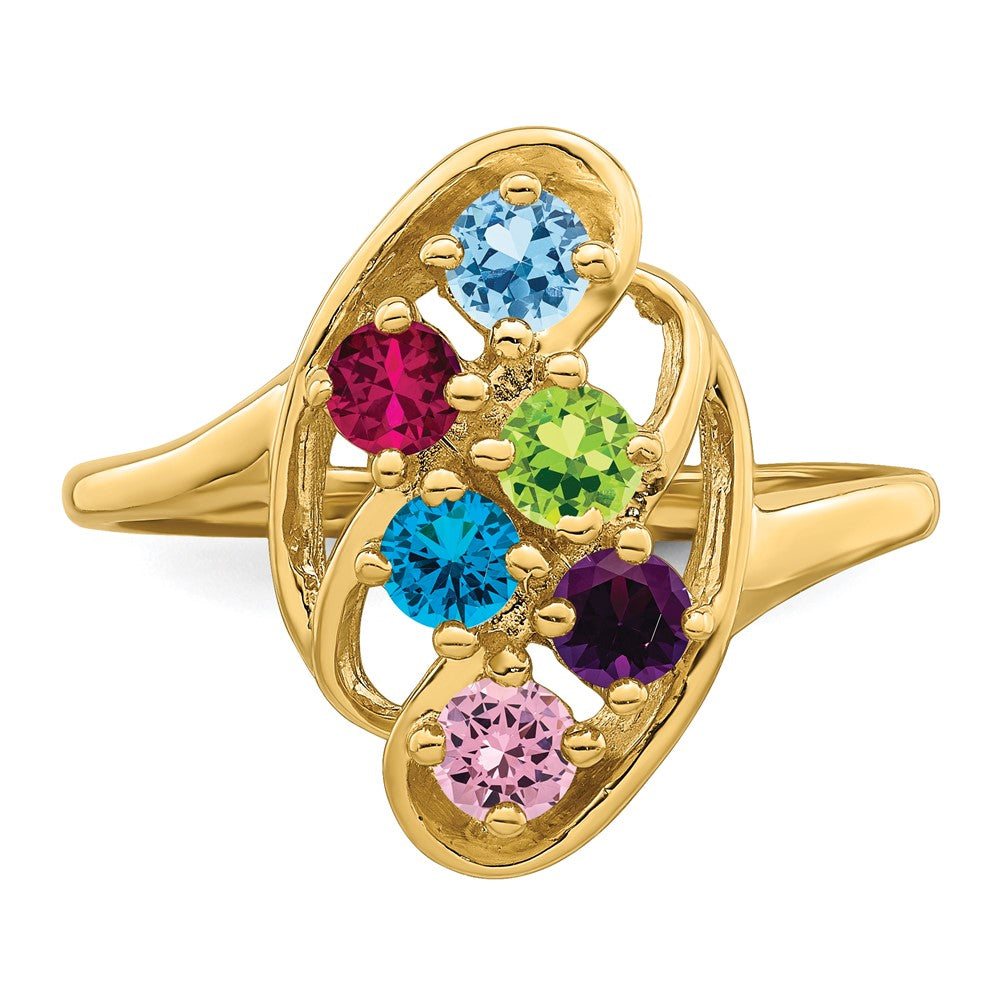 14k Synthetic Family Jewelry Ring