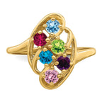 14k Synthetic Family Jewelry Ring
