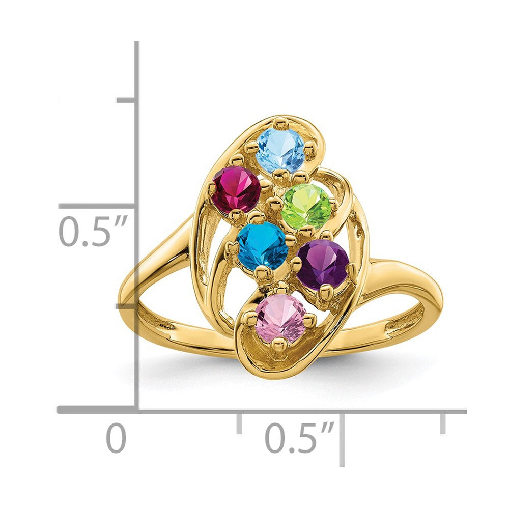 14k Synthetic Family Jewelry Ring