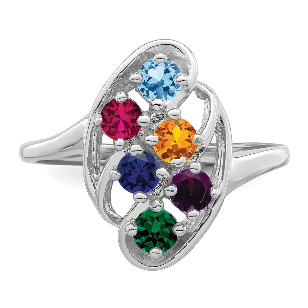 14k White Gold Family Jewelry Ring