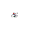14k White Gold Synthetic Family Jewelry Ring