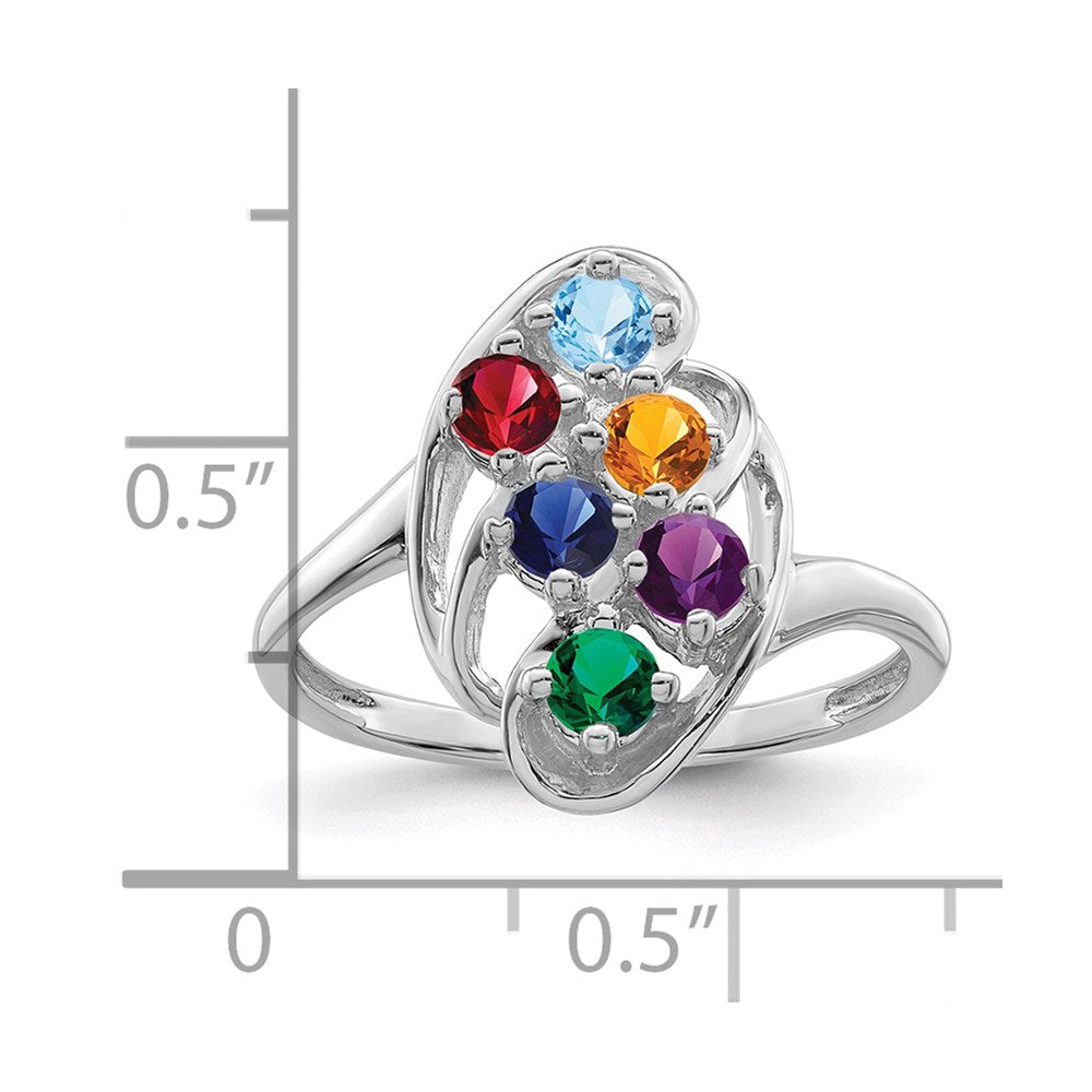 14k White Gold Family Jewelry Ring