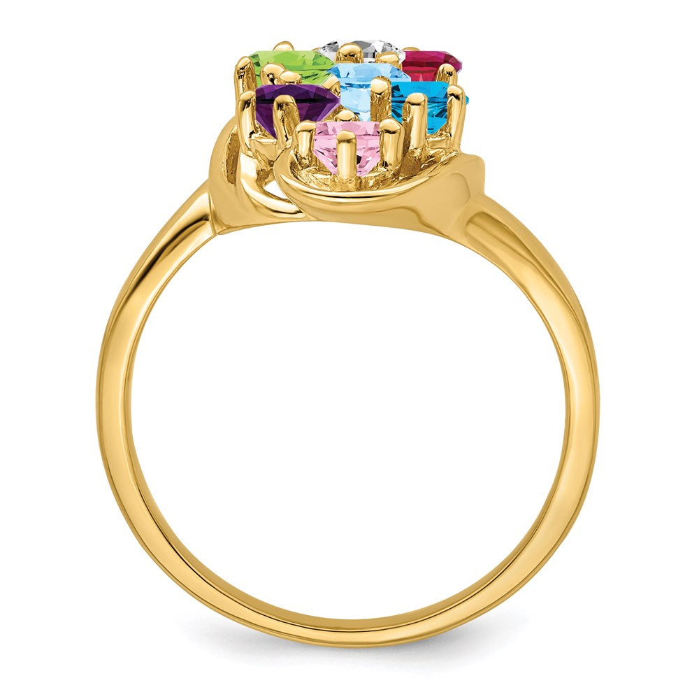 14k Synthetic Family Jewelry Ring