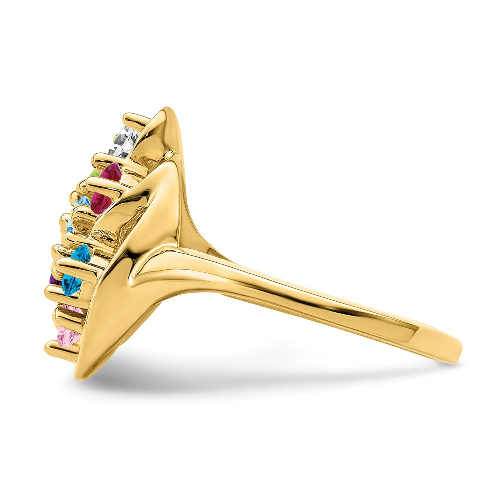 14k Synthetic Family Jewelry Ring