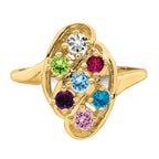 14k Synthetic Family Jewelry Ring