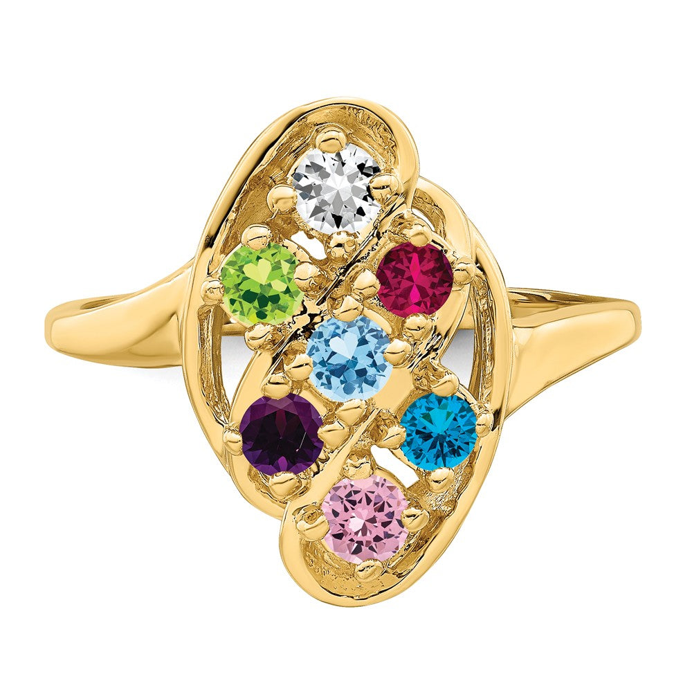14k Synthetic Family Jewelry Ring