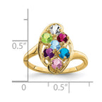 14k Synthetic Family Jewelry Ring