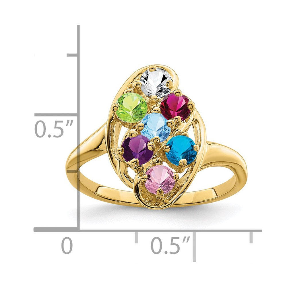 14k Synthetic Family Jewelry Ring