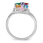 10k White Gold Synthetic Family jewelry ring