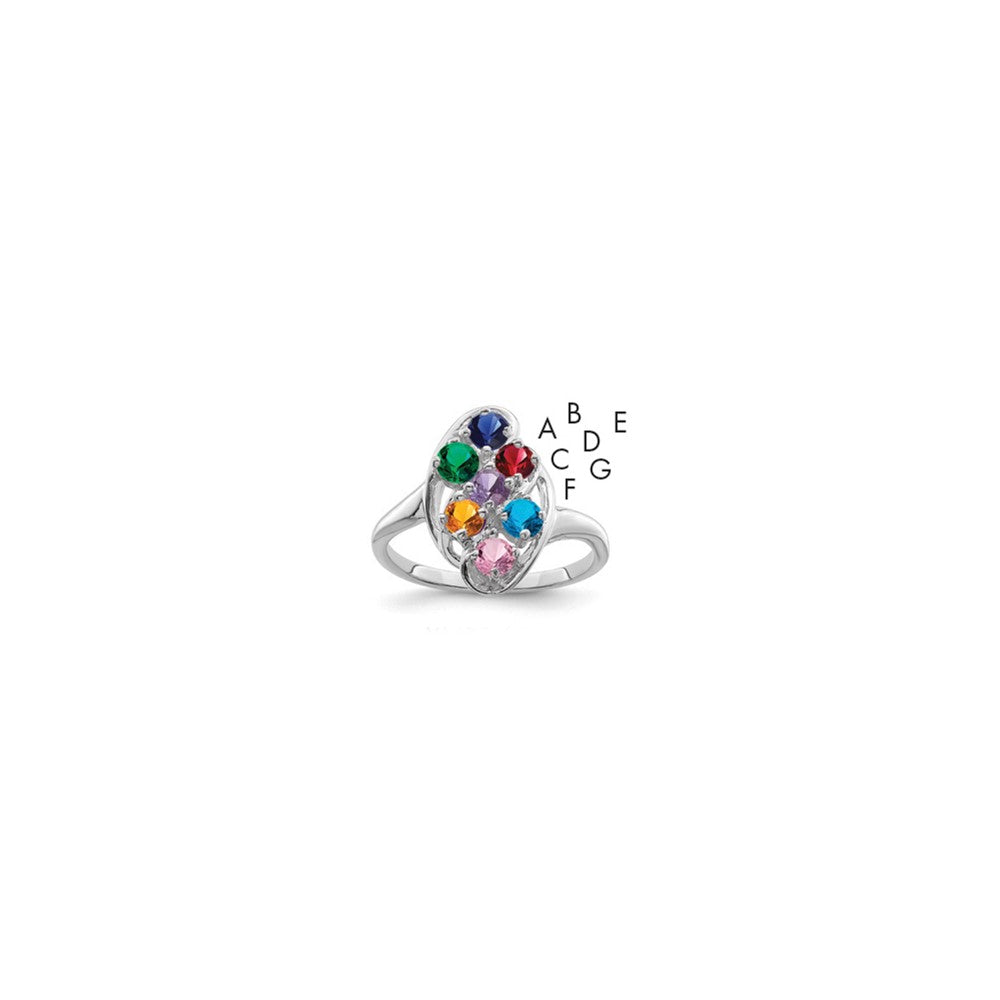 14k White Gold Family Jewelry Ring