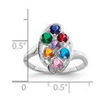 10k White Gold Synthetic Family jewelry ring