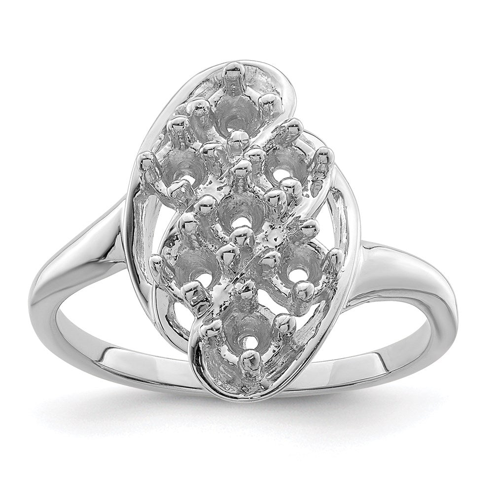 10k White Gold Synthetic Family jewelry ring