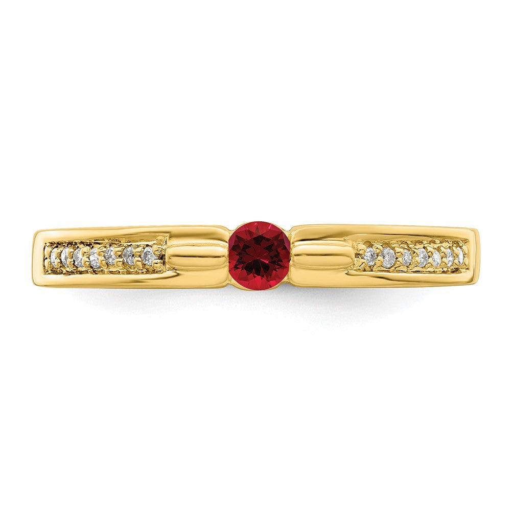 14K Family Jewelry Genuine Stone & Diamond Set Ring