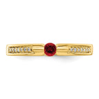 14K Family Jewelry Synthetic Stone & Diamond Set Ring