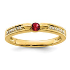 14K Family Jewelry Genuine Stone & Diamond Set Ring