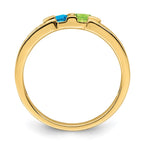 14K Family Jewelry Synthetic Stone & Diamond Set Ring