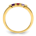 14K Family Jewelry Synthetic Stone & Diamond Set Ring
