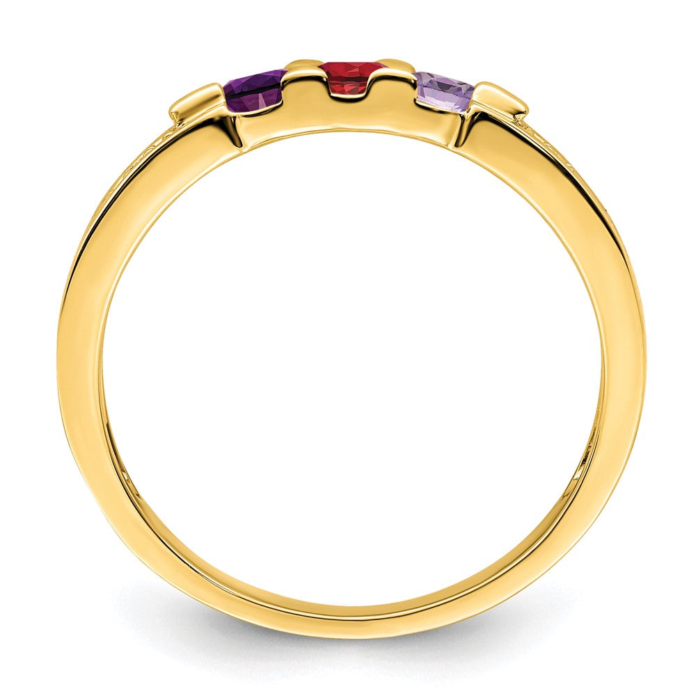 14K Family Jewelry Genuine Stone & Diamond Set Ring
