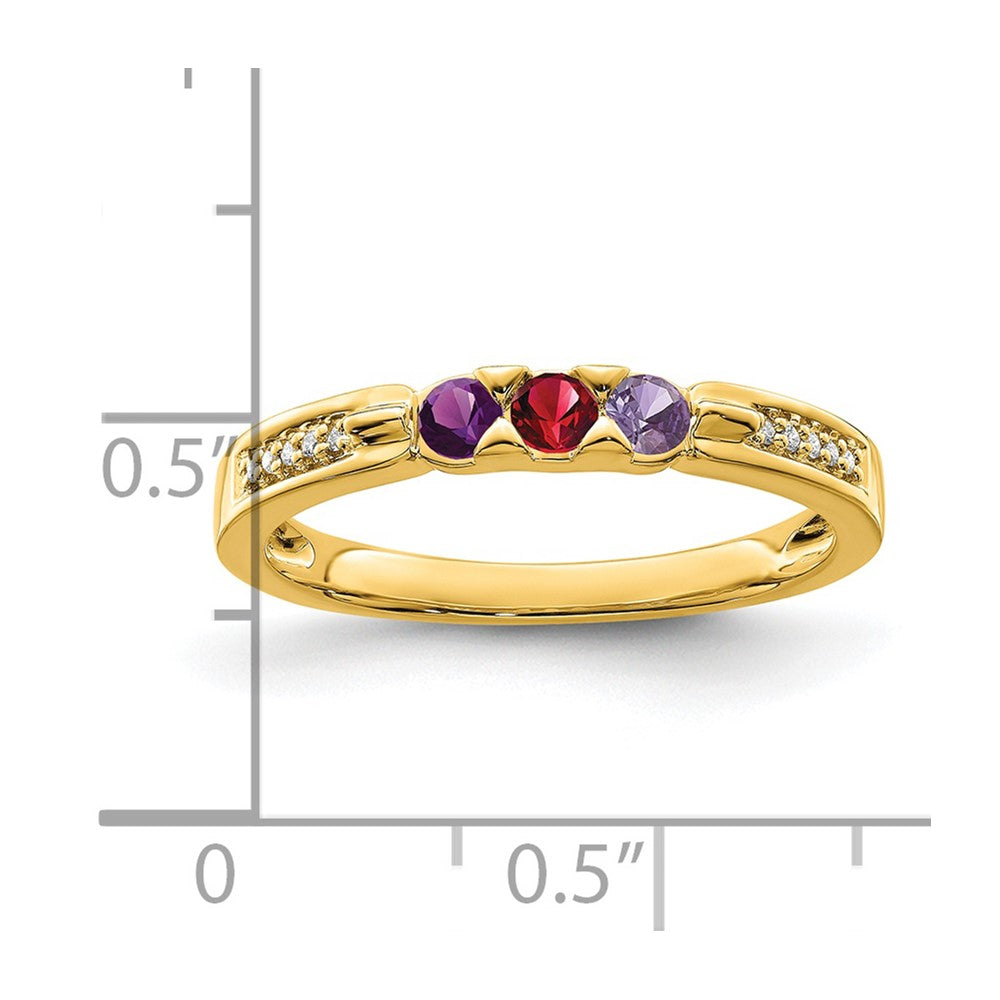 14K Family Jewelry Genuine Stone & Diamond Set Ring