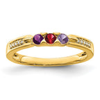 14K Family Jewelry Synthetic Stone & Diamond Set Ring