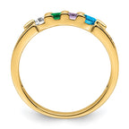 14K Family Jewelry Synthetic Stone & Diamond Set Ring