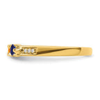 14K Family Jewelry Synthetic Stone & Diamond Set Ring