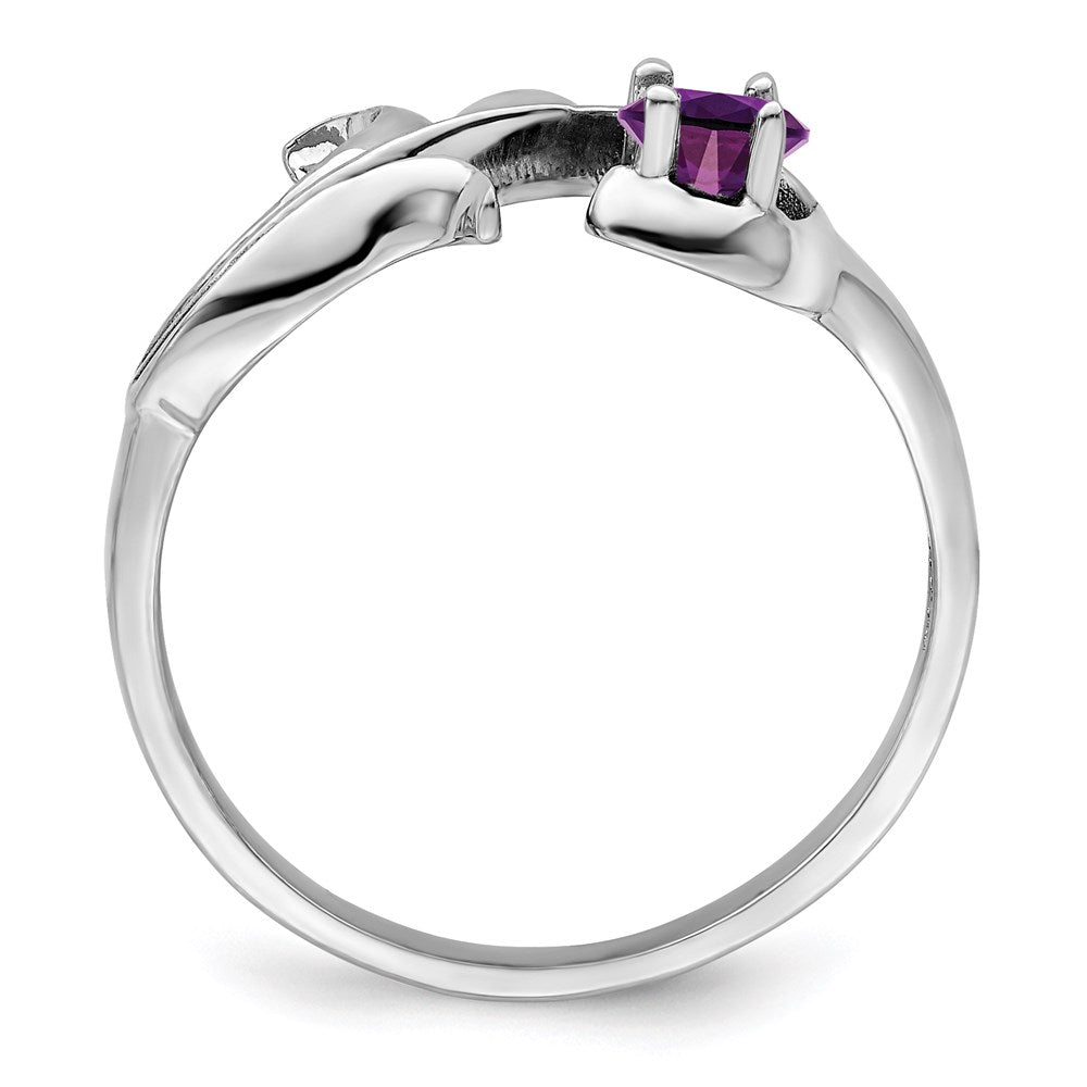 14k White Gold 3mm Synthetic Family Jewelry Ring