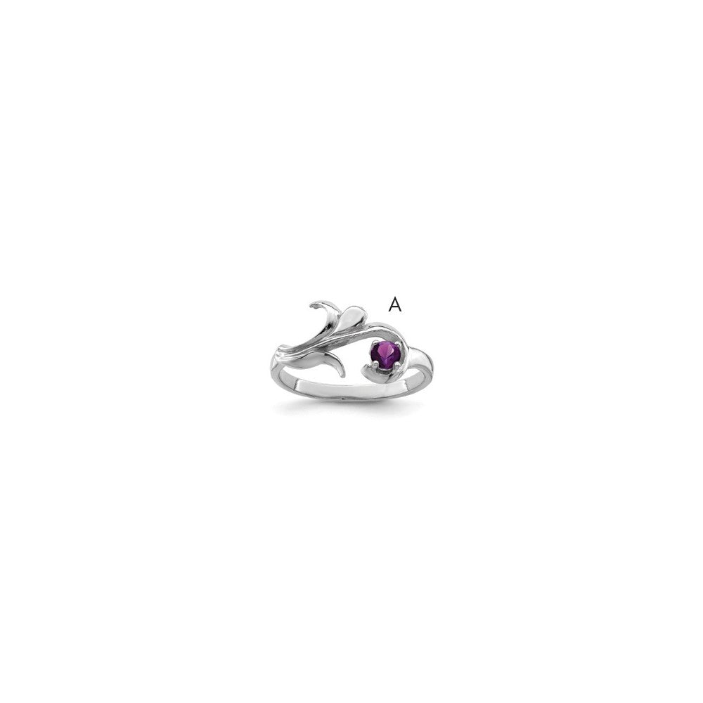 14k White Gold 3mm Synthetic Family Jewelry Ring