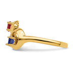 14k Genuine 2 Stone Mother's Ring