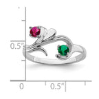 14k White Gold Synthetic Family Jewelry Ring