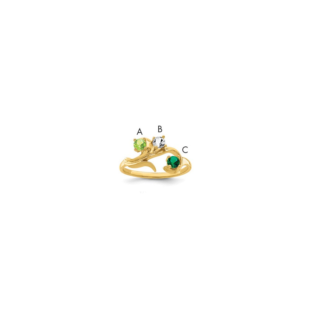 14k Synthetic Family Jewelry Ring