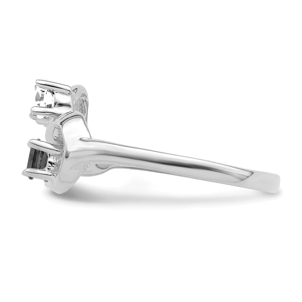 14k White Gold Synthetic Family Jewelry Ring