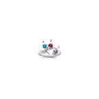 14k White Gold Synthetic Family Jewelry Ring